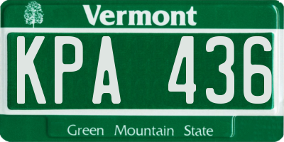 VT license plate KPA436