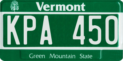 VT license plate KPA450