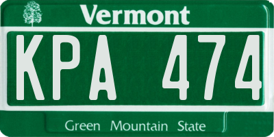 VT license plate KPA474