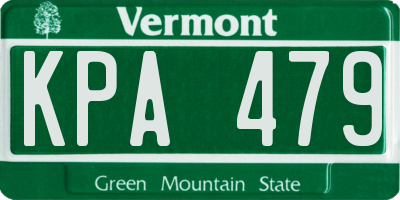 VT license plate KPA479