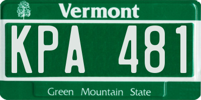 VT license plate KPA481