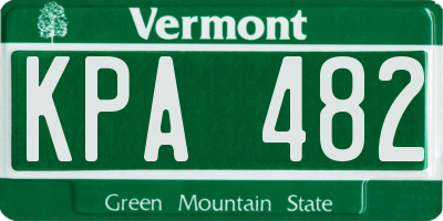 VT license plate KPA482