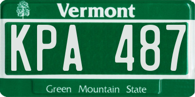 VT license plate KPA487
