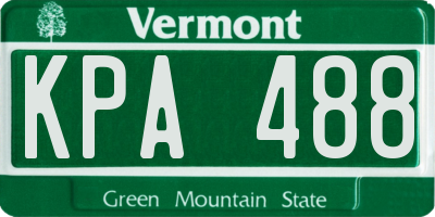 VT license plate KPA488