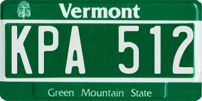 VT license plate KPA512