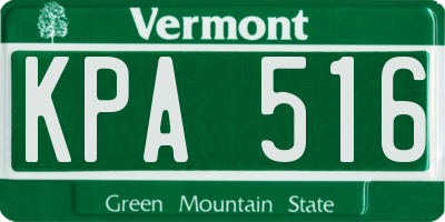 VT license plate KPA516
