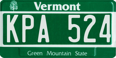VT license plate KPA524
