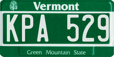 VT license plate KPA529