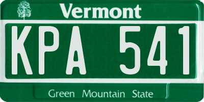 VT license plate KPA541