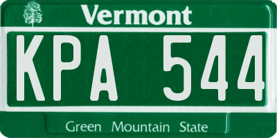 VT license plate KPA544