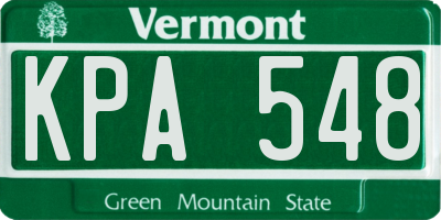 VT license plate KPA548