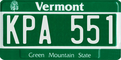 VT license plate KPA551