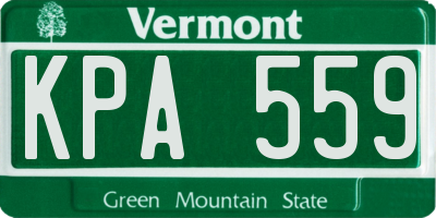 VT license plate KPA559