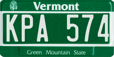 VT license plate KPA574