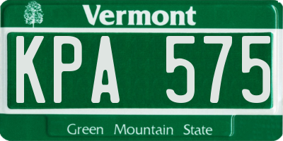 VT license plate KPA575