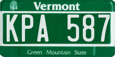 VT license plate KPA587