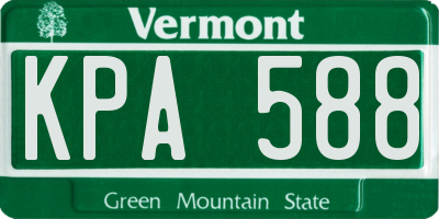 VT license plate KPA588