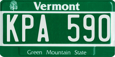 VT license plate KPA590