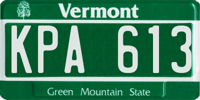 VT license plate KPA613