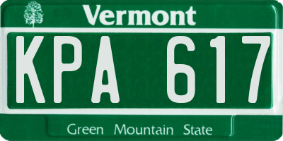 VT license plate KPA617
