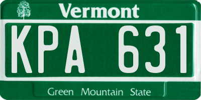 VT license plate KPA631