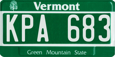 VT license plate KPA683