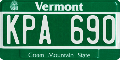 VT license plate KPA690