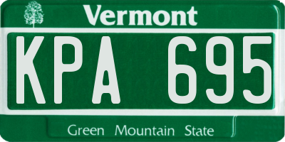 VT license plate KPA695