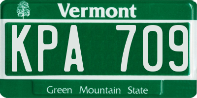 VT license plate KPA709