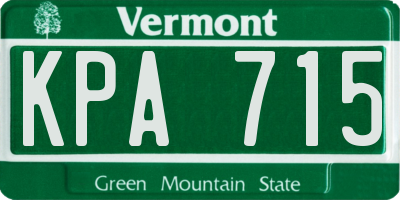 VT license plate KPA715