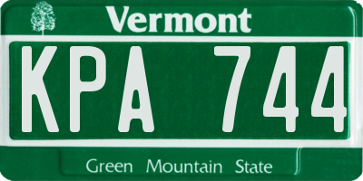 VT license plate KPA744