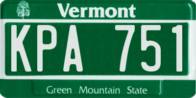 VT license plate KPA751
