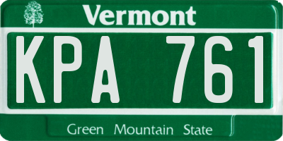 VT license plate KPA761