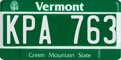 VT license plate KPA763