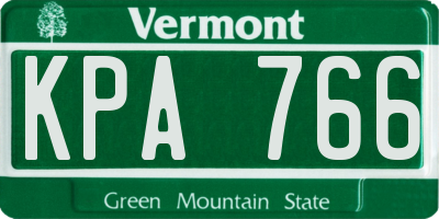 VT license plate KPA766