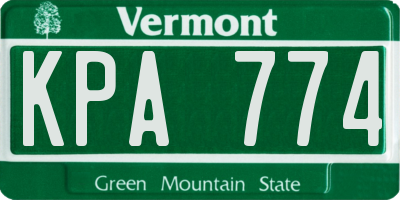 VT license plate KPA774