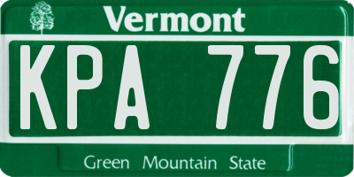VT license plate KPA776