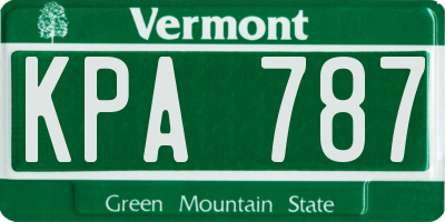 VT license plate KPA787