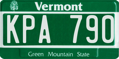 VT license plate KPA790