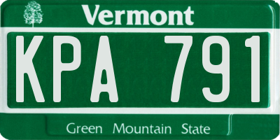 VT license plate KPA791