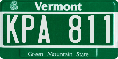 VT license plate KPA811