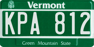 VT license plate KPA812