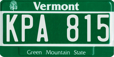 VT license plate KPA815