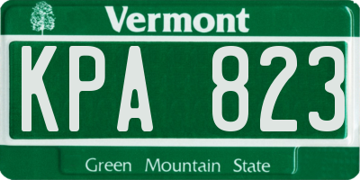 VT license plate KPA823