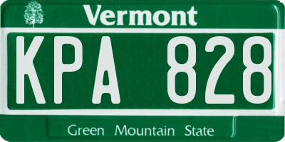 VT license plate KPA828