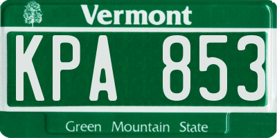 VT license plate KPA853