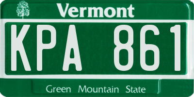 VT license plate KPA861