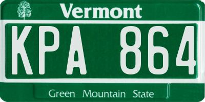 VT license plate KPA864