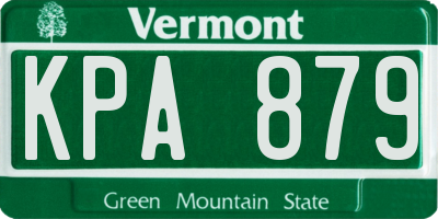 VT license plate KPA879