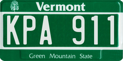 VT license plate KPA911